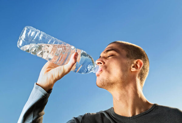 Drinking bottle of water