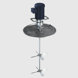 Tote Mixer – Electric Motor, Gear Drive – 0.5 HP – ITM 7505 Drum Lid SS Mount – Dual Collapsible Pitch Impeller – 3 Phase